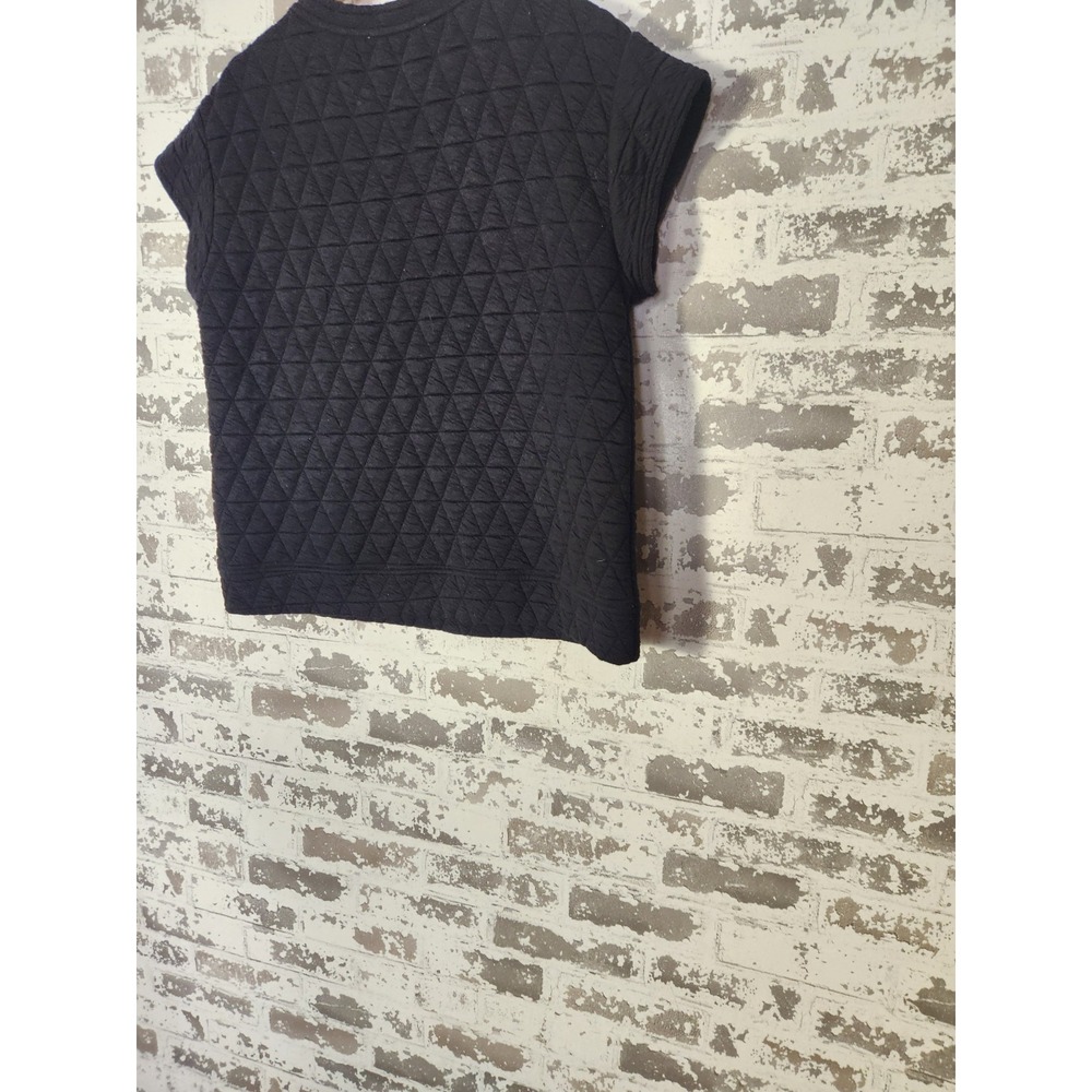 See and Be Seen Quilted Short Sleeve Sweater Size Small Lounge Cozy Casual - Picture 11 of 16